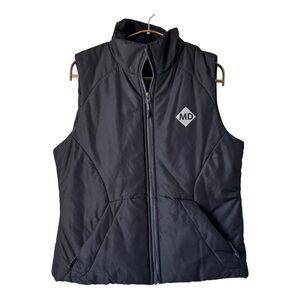 North End Black Quilted Vest Insulated